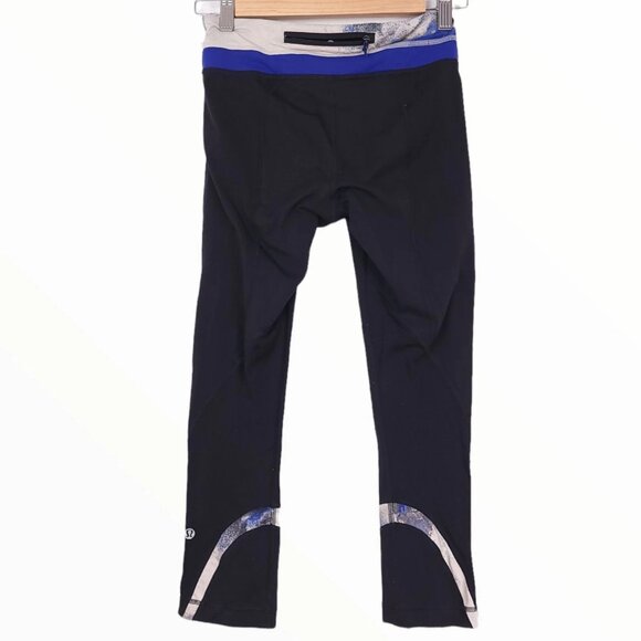 Lululemon Run Inspire Crop II Leggings Black Milky Way Multi Sz.4 yoga running - Picture 3 of 6